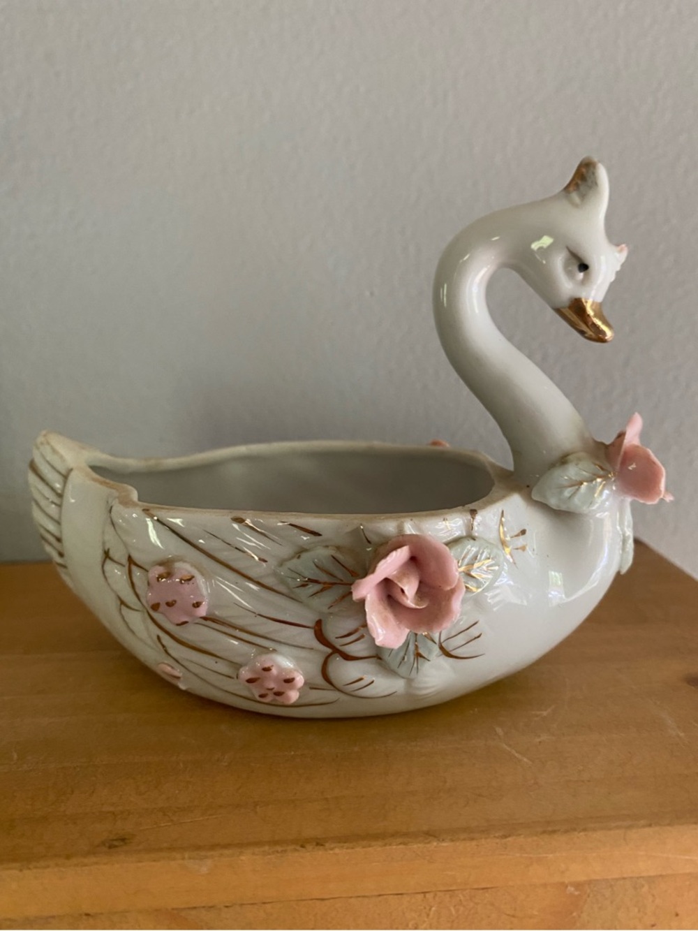 Vintage Swan Porcelain Trinket Dish